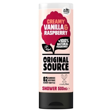 (6 x 500ml) ORIGINAL SOURCE - VANILLA & RASPBERRY