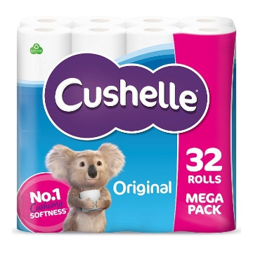 (1 x 32pk) CUSHELLE ORIGINAL TOILET ROLL MEGA 180sht