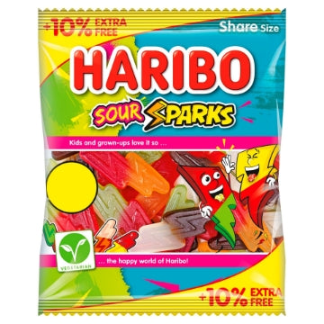 (12 x 154g) HARIBO SOUR SPARKS 10% Ex Free