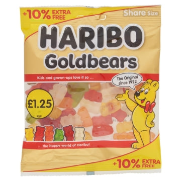 (12 x 154g) HARIBO GOLD BEARS 10% Ex Free