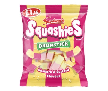 (12 x 120g) SWIZZELS SQUASHIES - RHUBARB & CUSTARD