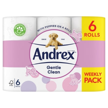 (5 x 6pk) ANDREX TOILET ROLL - GENTLE CLEAN 170sht