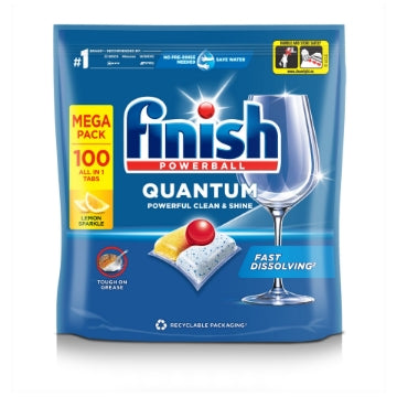 (4 x 100's) FINISH DISHWASHER TABS - QUANTUM LEMON