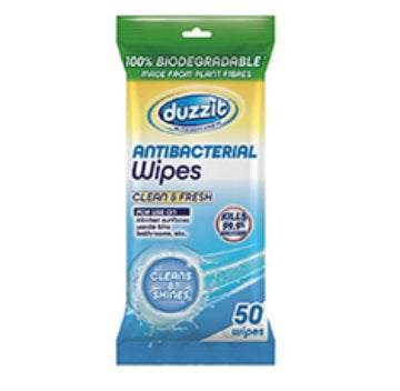 (12 x 50's) DUZZIT WIPES - BIODEGRADABLE ANTI-BAC_