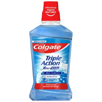 (12 x 500ml) COLGATE MOUTHWASH - TRIPLE ACTION XTRA WHITE