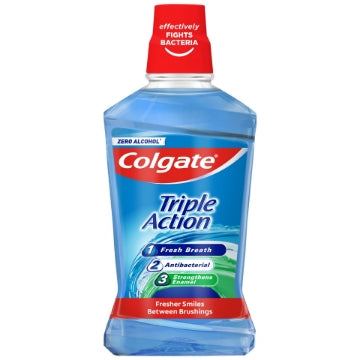 (12 x 500ml) COLGATE MOUTHWASH - TRIPLE ACTION ZERO ALCOHOL