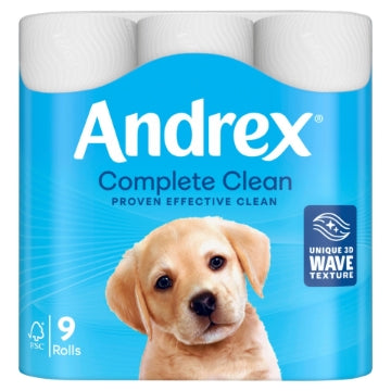 (4 x 9pk) ANDREX TOILET ROLL COMP CLEAN 2Ply 190Shts