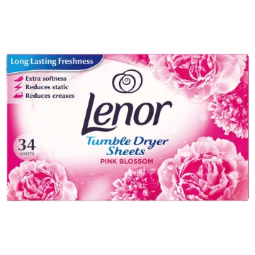 (12 x 34's) LENOR TUMBLE DRYER SHEETS - PINK BLOSSOM