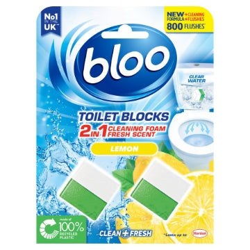 (7 x 2x50g) BLOO TOILET BLOCK - 2in1 LEMON