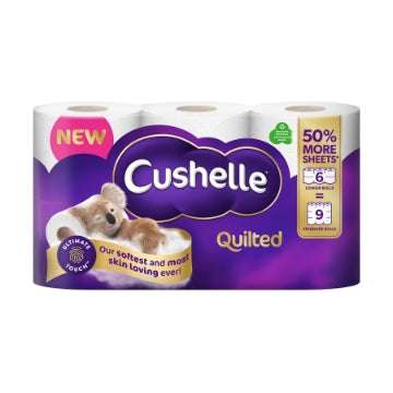(4 x 6pk) CUSHELLE QUILT TOILET ROLL (6r=9r) 236Sht