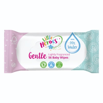 (12 x 56's) LITTLE HEROES GENTLE BIODEGRADABLE BABY WIPES