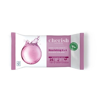 (12 x 25's) CHERISH 4in1 BIODEGRADABLE FACIAL WIPES (CHF4B)