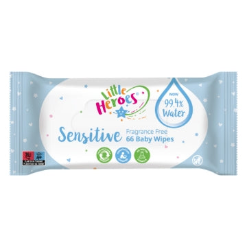 (12 x 66's) LITTLE HEROES SENSITIVE BABY WIPES (LHWBS)