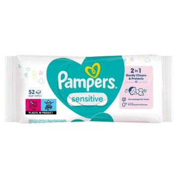 (12 x 52's) PAMPERS BABY WIPES - SENSITIVE