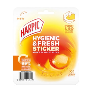 (6 x 4x12g) HARPIC HYGENIC STICKER CITRUS - TOILET BLOCK