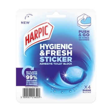 (6 x 4x12g) HARPIC HYGENIC STICKER MARINE - TOILET BLOCK