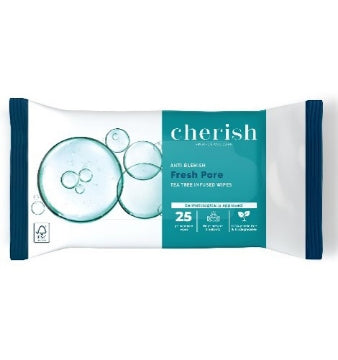 (12 x 25's) CHERISH TEA TREE FRESH PORE FACIAL WIPES (CHFP)