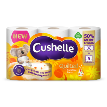 (4 x 6pk) CUSHELLE QUILT TOILET ROLL SUNSH(6r=9r) 236Sht
