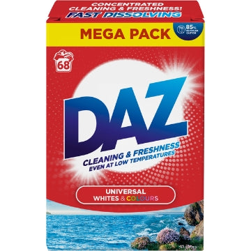 (3 x 3.4kg) DAZ SOAP POWDER - WHITES & COLOURS (68w)