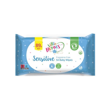 (12 x 54's) LITTLE HEROES SENSITIVE BABY WIPES (LHPMP)