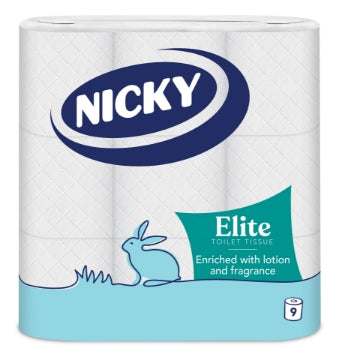 (5 x 9pk) NICKY ELITE TOILET ROLL 3ply WHITE 168Sht