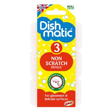 (9 x 3pk) DISHMATIC NON SCRATCH REFILL TRIPLES - PINK