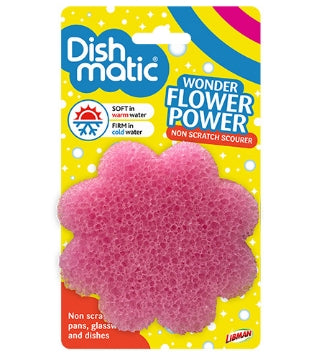 (12 x 3pk) DISHMATIC FLOWER POWER SCRUB SCOURER
