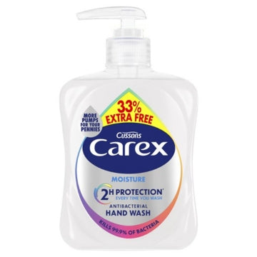 (6 x 333ml) CAREX HANDWASH - MOISTURE 250ML +33% EXTRA