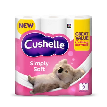 (5 x 9pk) CUSHELLE SIMPLY SOFT - TOILET ROLL(9r 170sht)