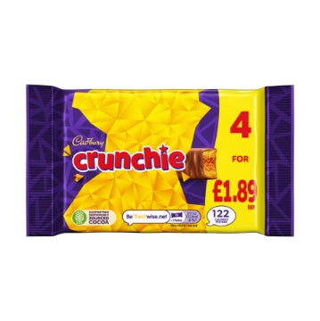 (10 x 104.4g) CADBURY - CRUNCHIE BARS 4pk