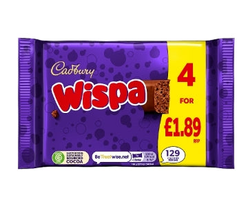 (11 x 94.85g) CADBURY - WISPA bars 4pk