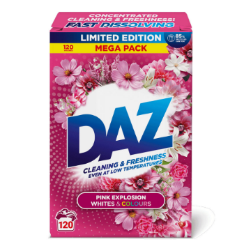 (1 x 6kg) DAZ SOAP POWDER - WHITES & COLOURS PINK EXP (120w)