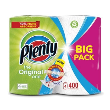 (1 x 4pk) PLENTY ORIGINAL KITCHEN TOWEL(4x100sht)