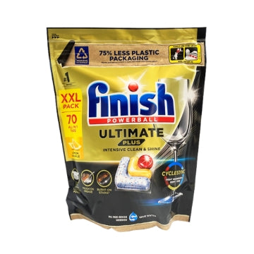 (4 x 70's) FINISH DISHWASH TABS POWERBALL ULTIMATE+