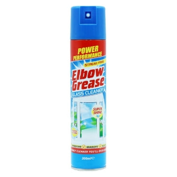 (12 x 300ml) ELBOW GREASE GLASS CLEANER AEROSOL