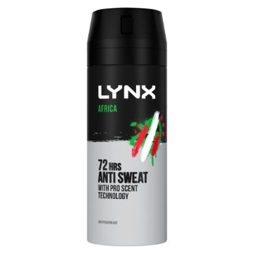(6 x 150ml) LYNX ANTI-PERSPIRANT SPRAY - AFRICA