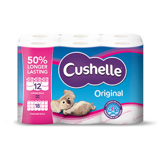 (12pk x 1) CUSHELLE ORIGINAL TOILET ROLL (12r=18r) 270sht(c)
