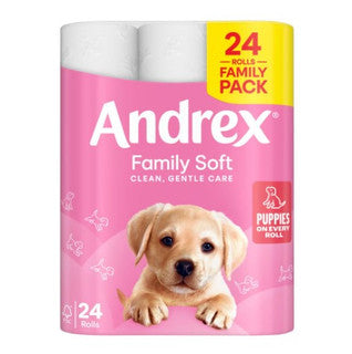 (24pk x 1) ANDREX TOILET ROLL FAMILY SOFT 2Ply 170sht(P) FSC®