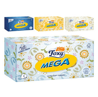 (200fill x 8) FOXY MEGA REGULAR FACIAL TISSUE 2ply (eu/plt) FSC®