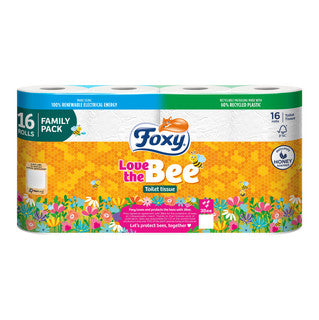(16pk x 3) FOXY LOVE THE BEE TOILET ROLL 2ply FSC®