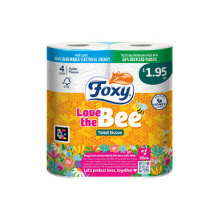 (4pk x 10) FOXY LOVE THE BEE TOILET ROLL 2ply pm£1.95
