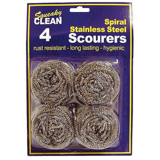 (4pk x 10) SQUEAKY CLEAN - SPIRAL SCOURERS