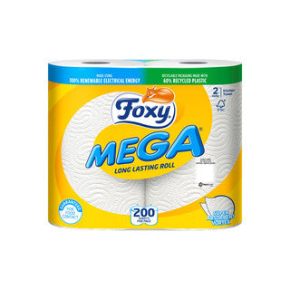 (2pk x 6) FOXY MEGA KITCHEN TOWEL TWIN 2x100Sht uk FSC®