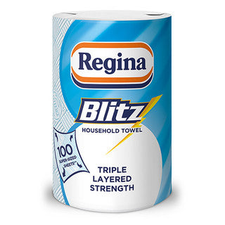 (SINGLE x 6) REGINA BLITZ KITCHEN TOWEL 3ply 100sht FSC®