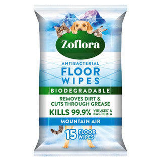 (15's x 12) ZOFLORA MOUNTAIN AIR - ANTIBAC  LARGE FLOOR WIPES