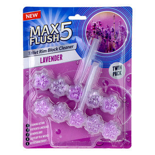 (2x45g x 12) MAX FLUSH 5 RIM BLOCK - LAVENDER TWIN CO:CN