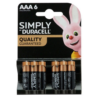 (6pk x 10) DURACELL SIMPLY - AAA BATTERIES CO:BE