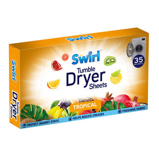 (35's x 20) SWIRL TUMBLE DRYER SHEETS - TROPICAL CO:CN