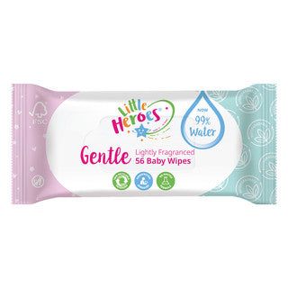 (56's x 12) LITTLE HEROES GENTLE PLASTIC FREE BABY WIPES FSC®