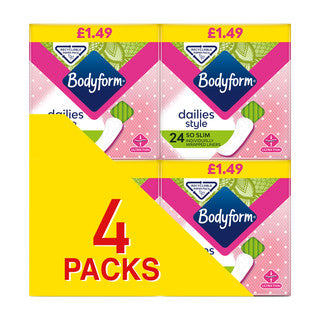 (4pk x 4 x 16) BODYFORM LINERS SO SLIM 24PADS (C&C PACK) pm1.49